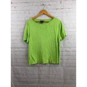 Goodclothes Cotton Pullover Sweater Womens Size Large Green Casual Short Sleeve